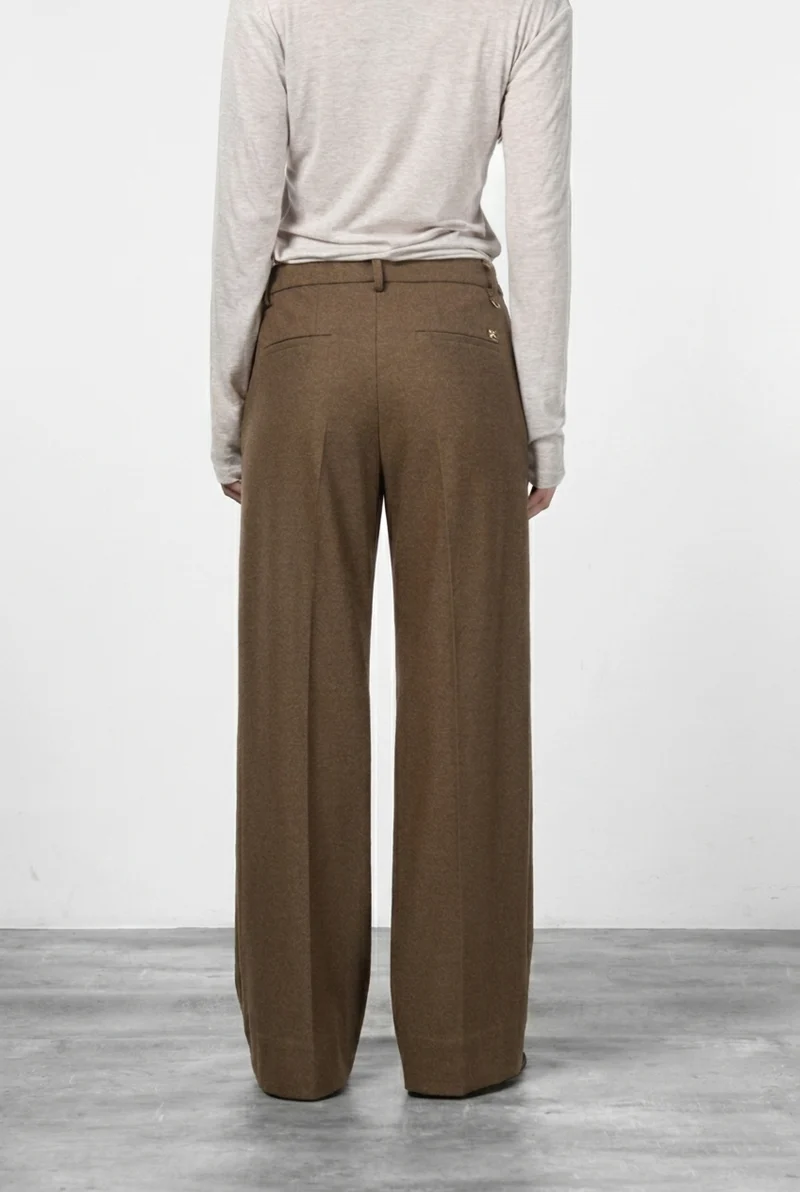 New York Studio Tailored pantalon chino femme en jersey flanelle straight fit