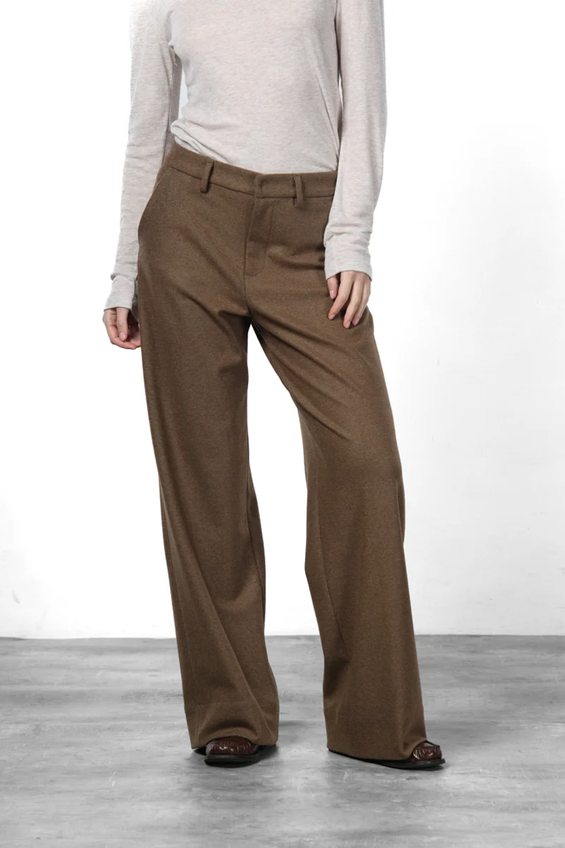 New York Studio Tailored pantalon chino femme en jersey flanelle straight fit