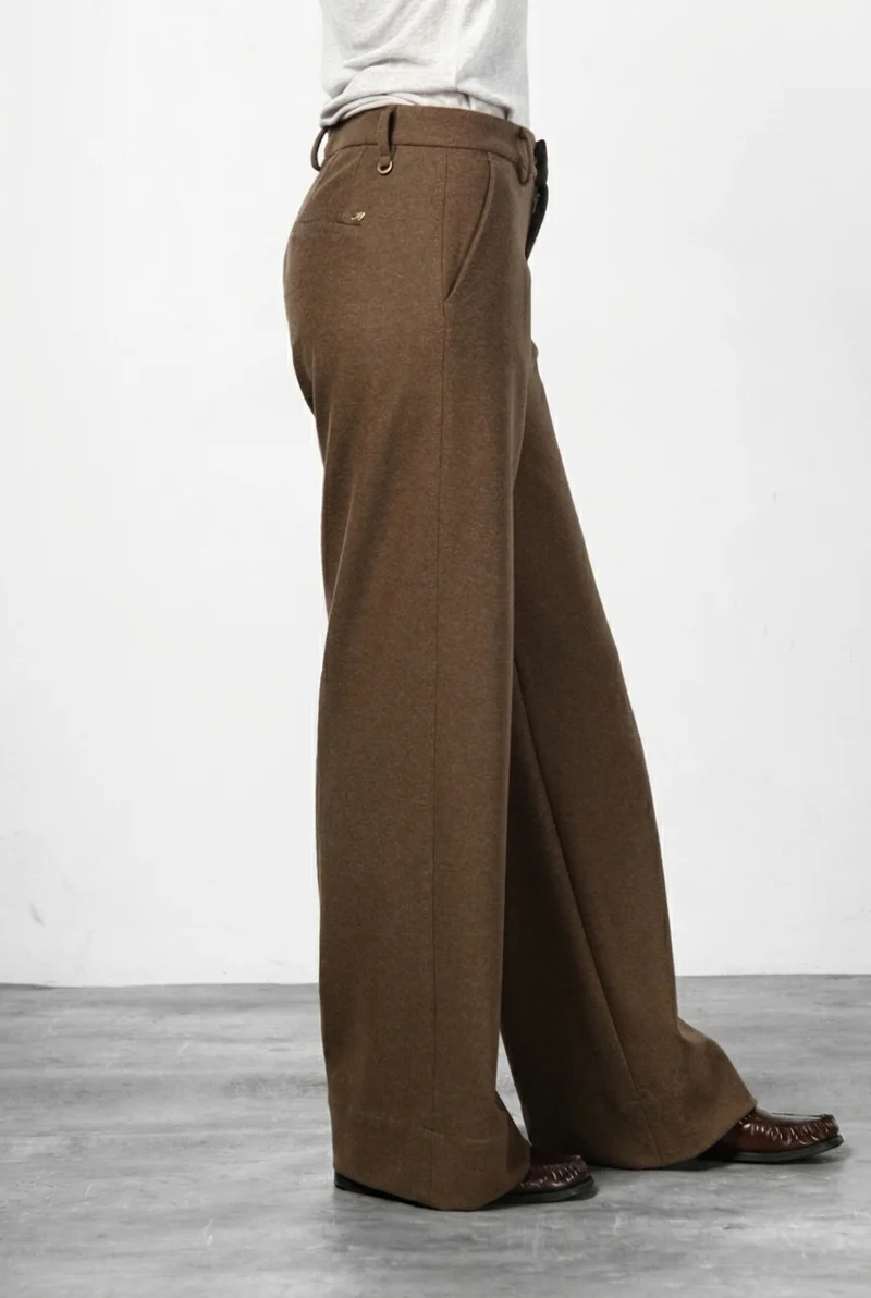 New York Studio Tailored pantalon chino femme en jersey flanelle straight fit