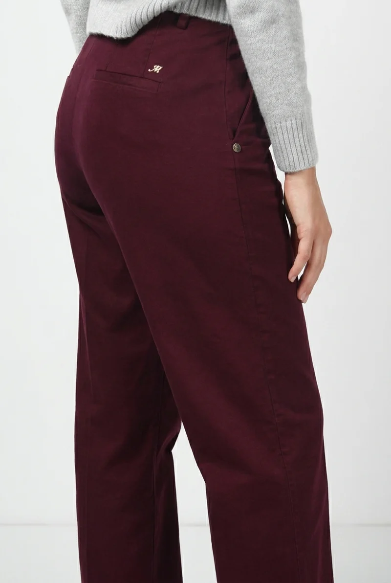 New York Studio pantalon chino femme en satin straight fit