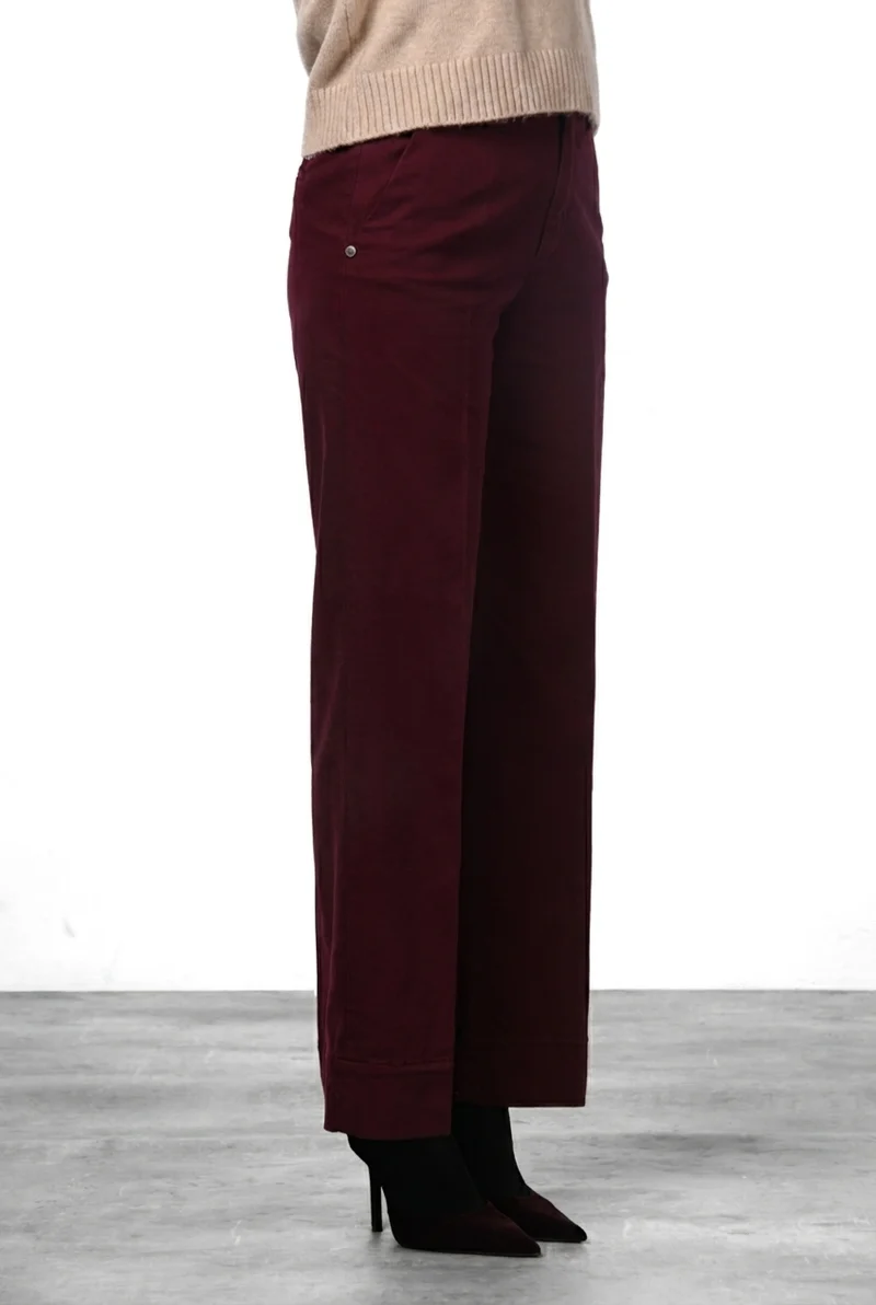 New York Studio pantalon chino femme en satin straight fit