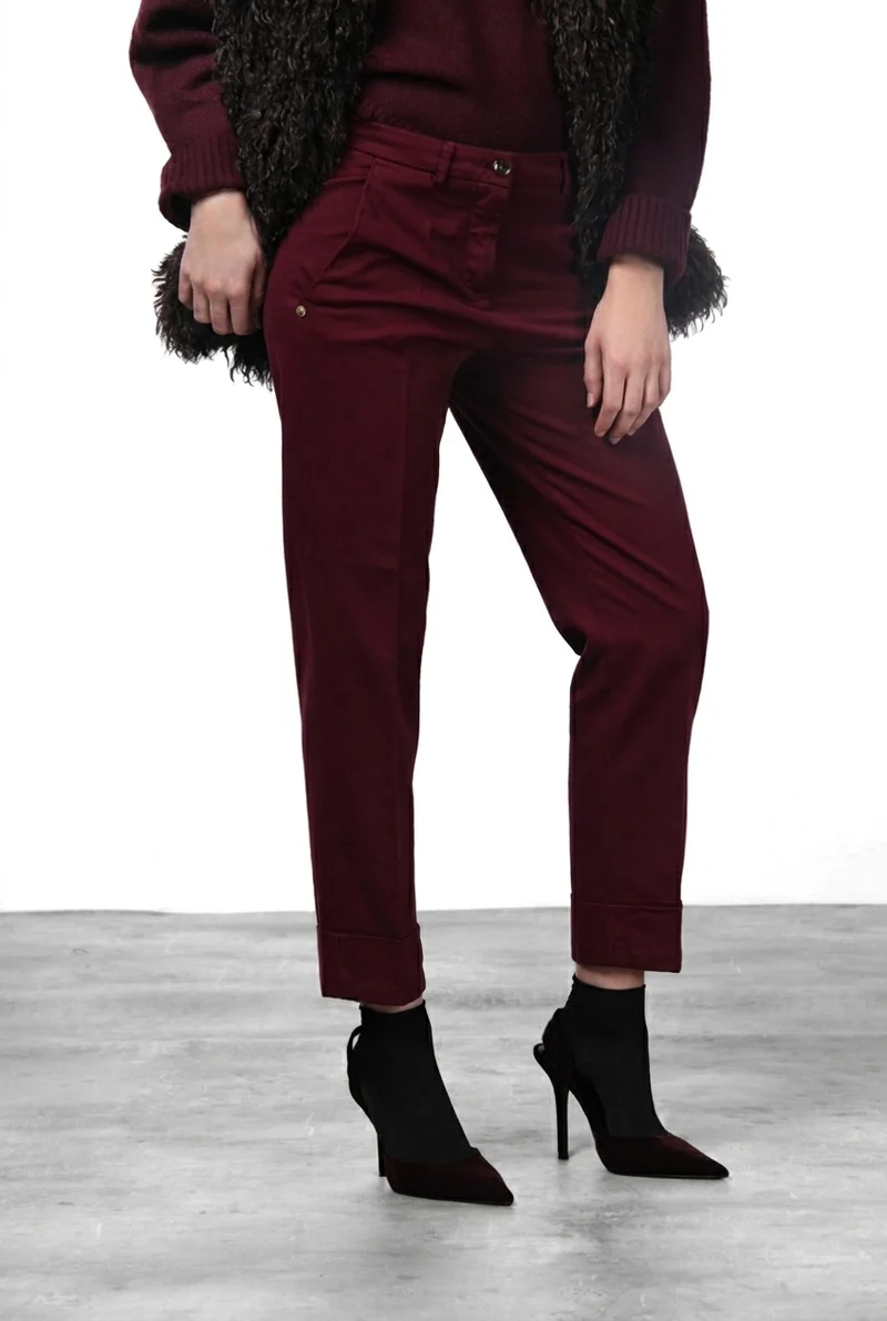 New York Carrot pantalon chino femme en satin carrot fit ①