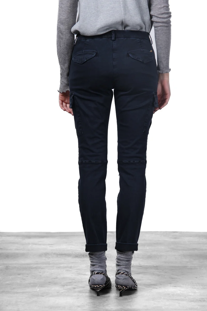 Chile City pantalon cargo femme en satin slim fit