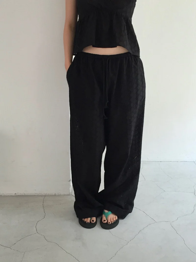 Lovemoment Eyelet Lace Wide Leg Pants (+Optional Top)