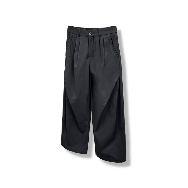 Gumi Cross Tuck Wide Leg Pants with Elastic Waistband