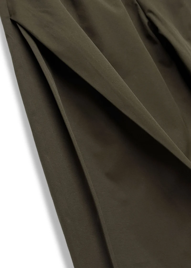 Gumi Cross Tuck Wide Leg Pants with Elastic Waistband