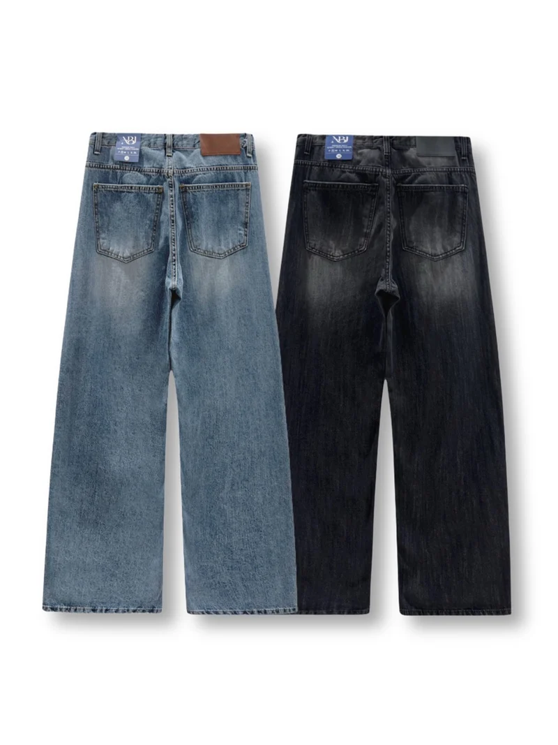 Nb.j Vintage Wash Wide Leg Denim Jeans