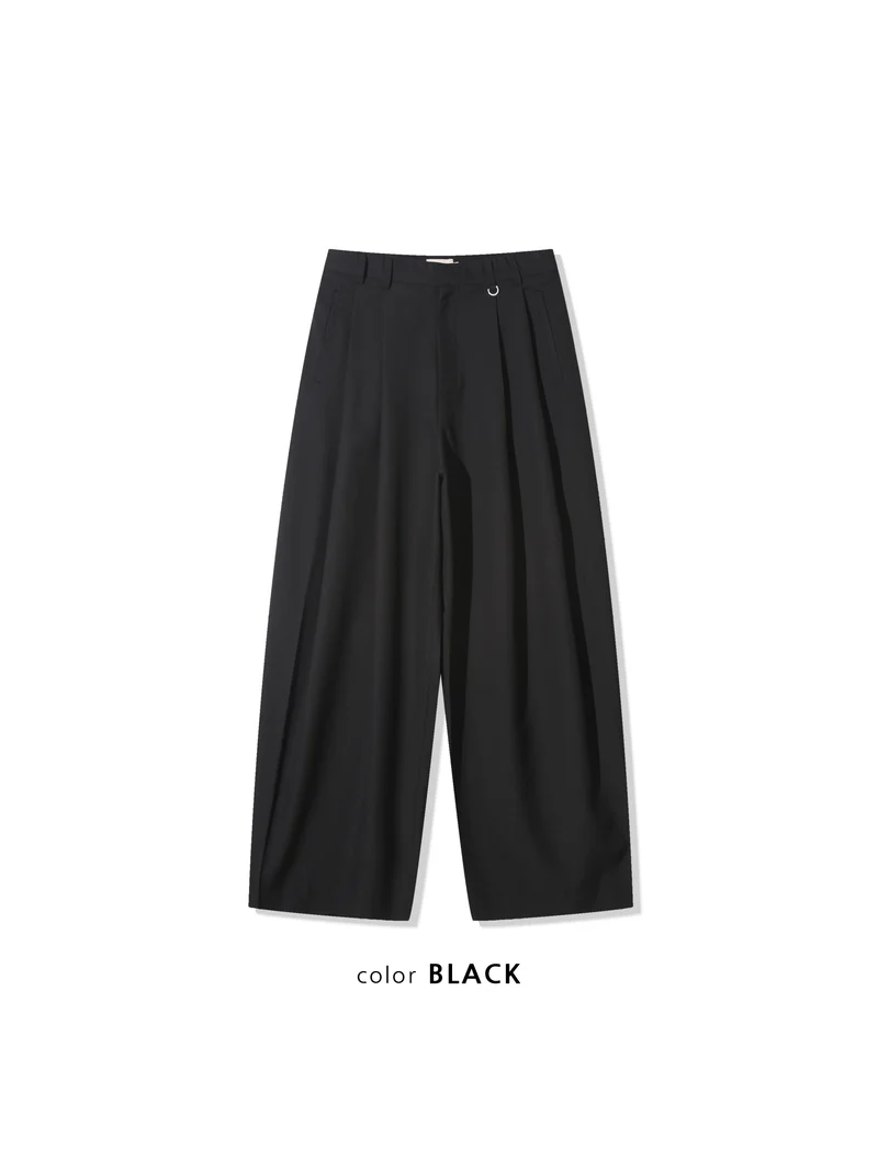 Act Double Pleat Wide Leg Slacks (Unisex)