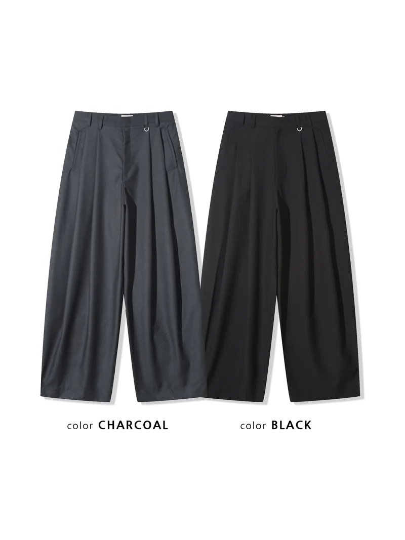 Act Double Pleat Wide Leg Slacks (Unisex)
