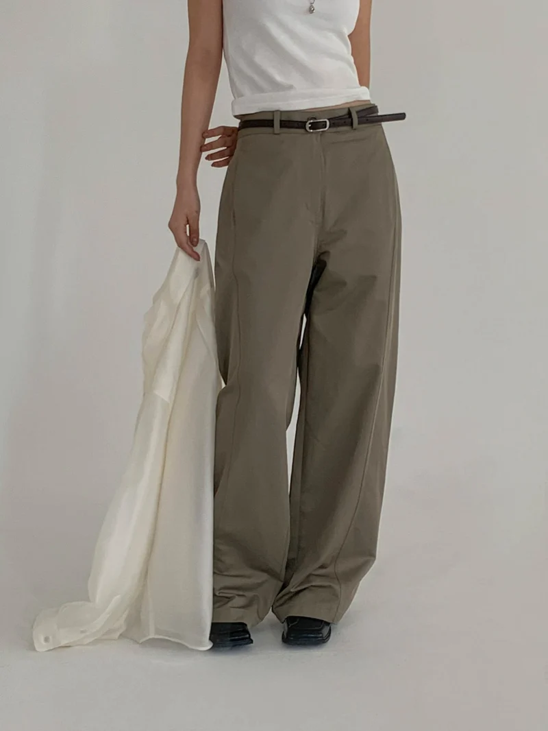 Moment Front and Back Seam Detail Wide Leg Pants