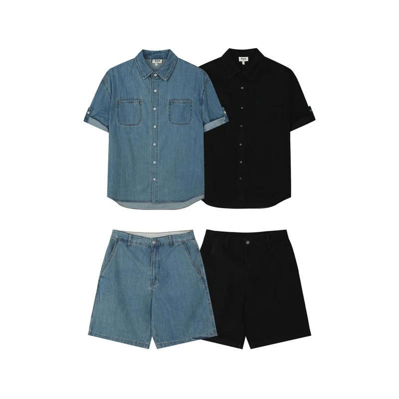 Veil Wide Bermuda Denim Shorts