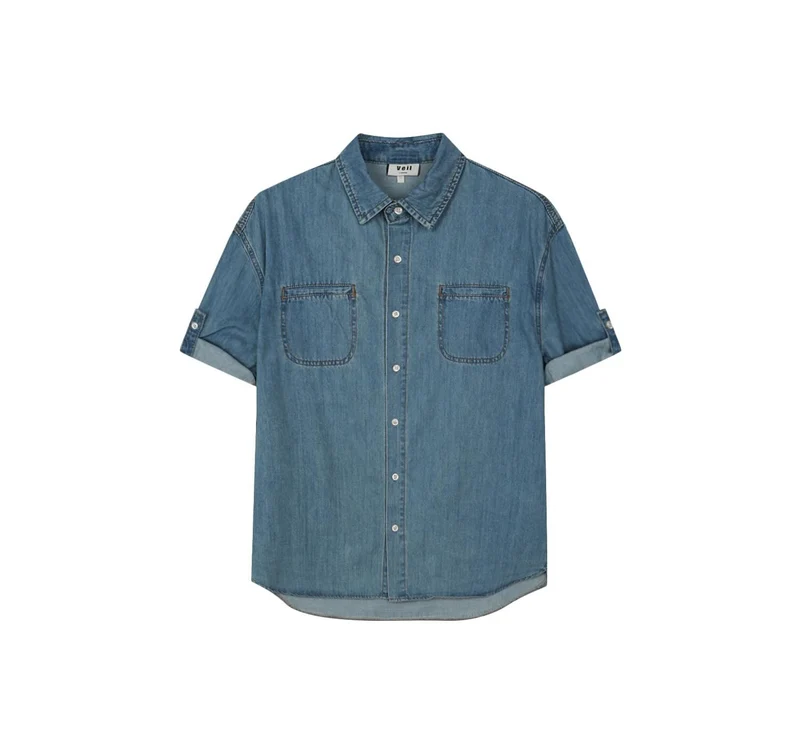 Veil Roll-Up Sleeve Denim Shirt