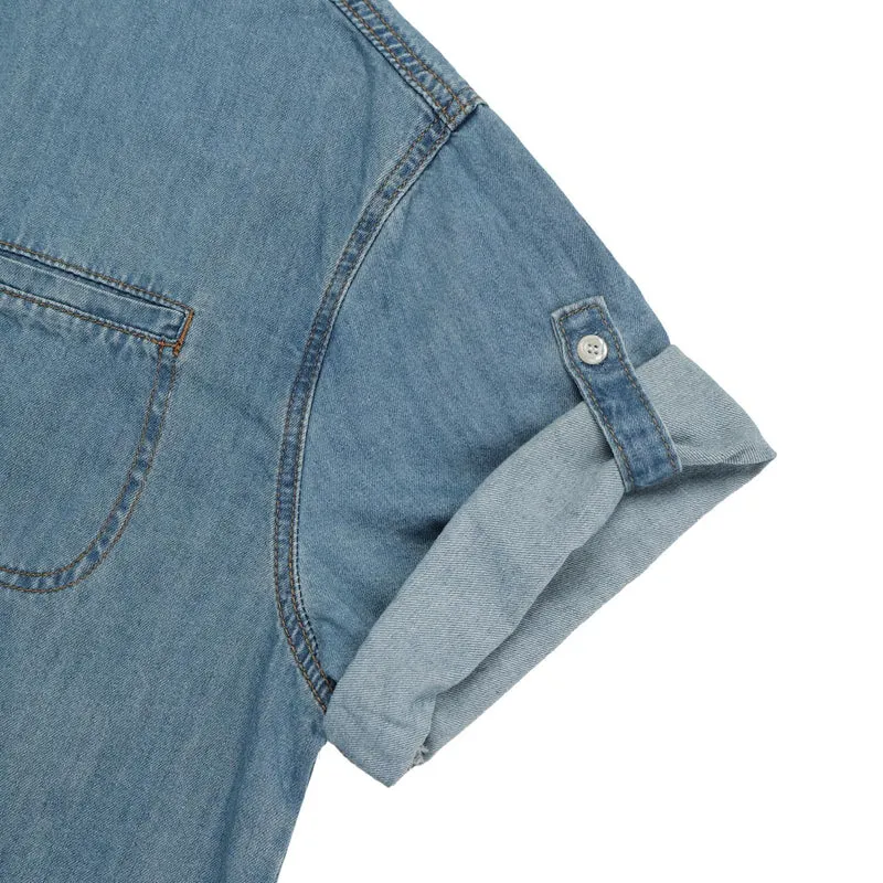 Veil Roll-Up Sleeve Denim Shirt