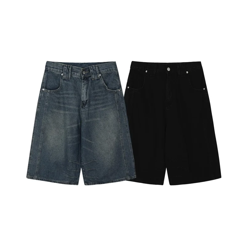 Veil Buckle Detail Bermuda Denim Shorts
