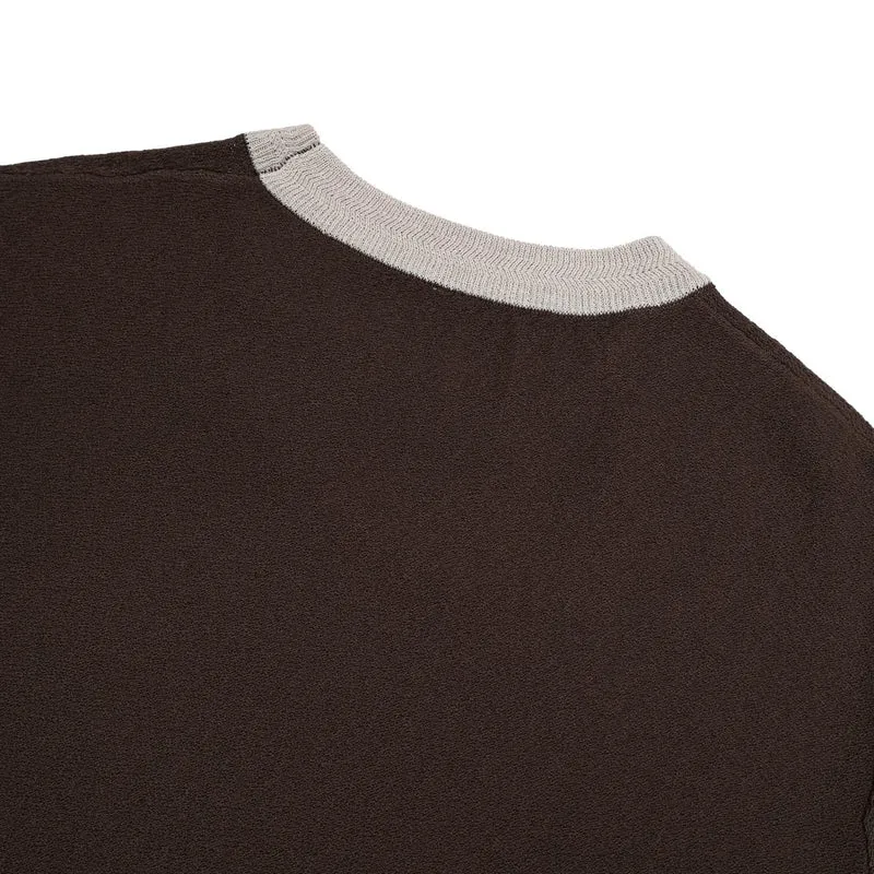 (2Pack) Veil Contrast Trim Crew Neck Knit Tee