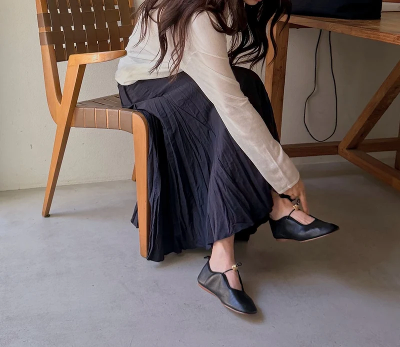 Dressroom Elastic Waist Crinkle Texture Maxi Flare Skirt