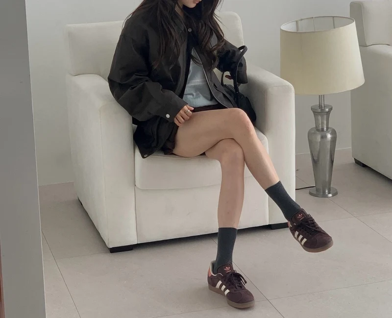 Dressroom Oversized Wide Collar Faux Leather Blouson Jacket