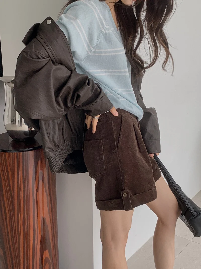 Dressroom Oversized Wide Collar Faux Leather Blouson Jacket