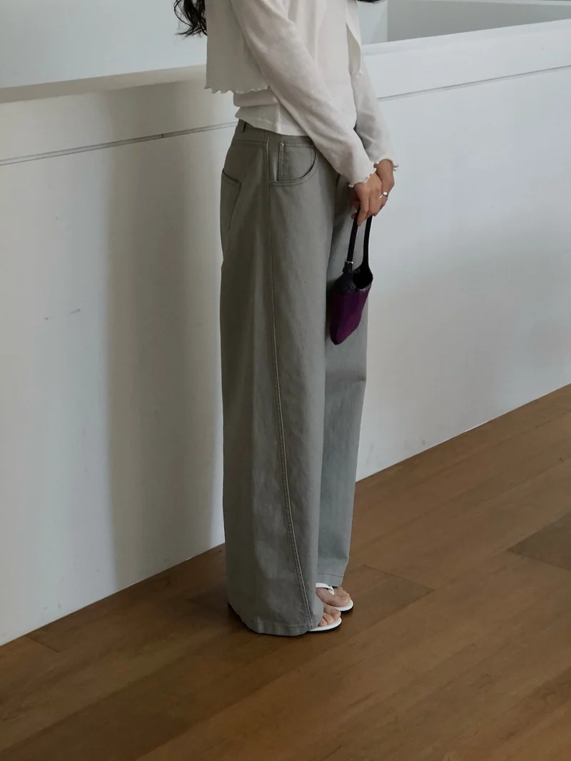 Dressroom High Waist Wide Leg Cotton Pants