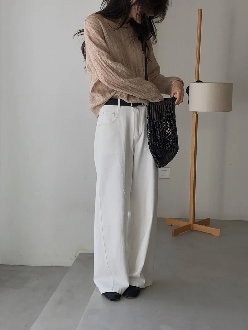 Dressroom High Waist Wide Leg Cotton Pants