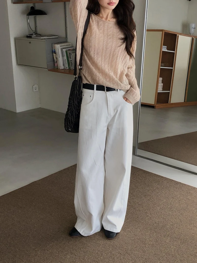 Dressroom High Waist Wide Leg Cotton Pants