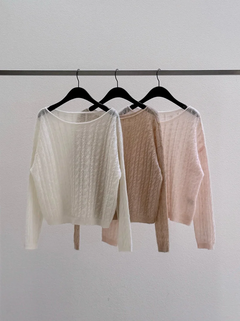Dressroom Wide Boat Neck Cable Knit Sweater