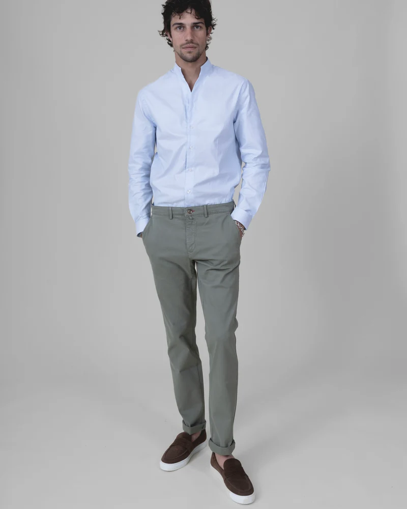 Pantalon "Pornichet E26" Chino Kaki Clair Coupe Classique