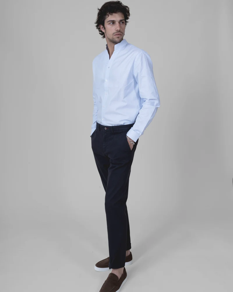 Pantalon "Pornichet E26" Chino Bleu Marine Coupe Classique