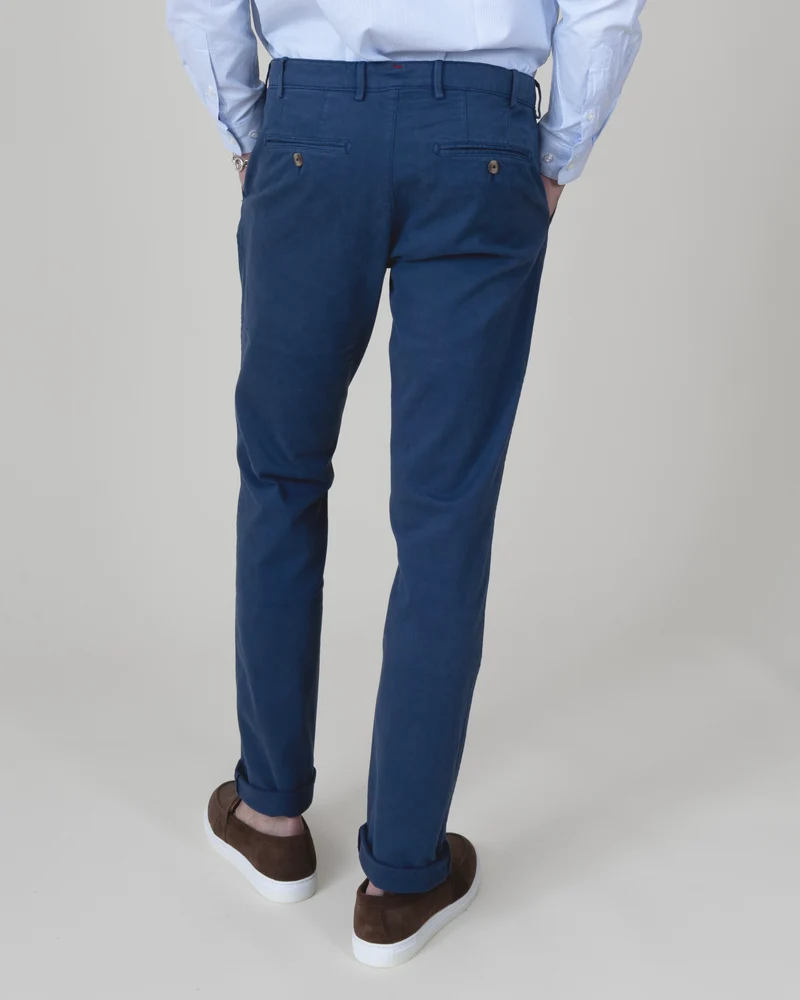 Pantalon "Pornichet E26" Chino Bleu Indigo Coupe Classique