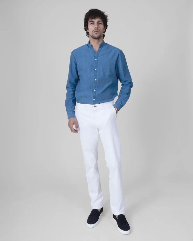 Pantalon "Pornichet E26" Chino Blanc Coupe Classique