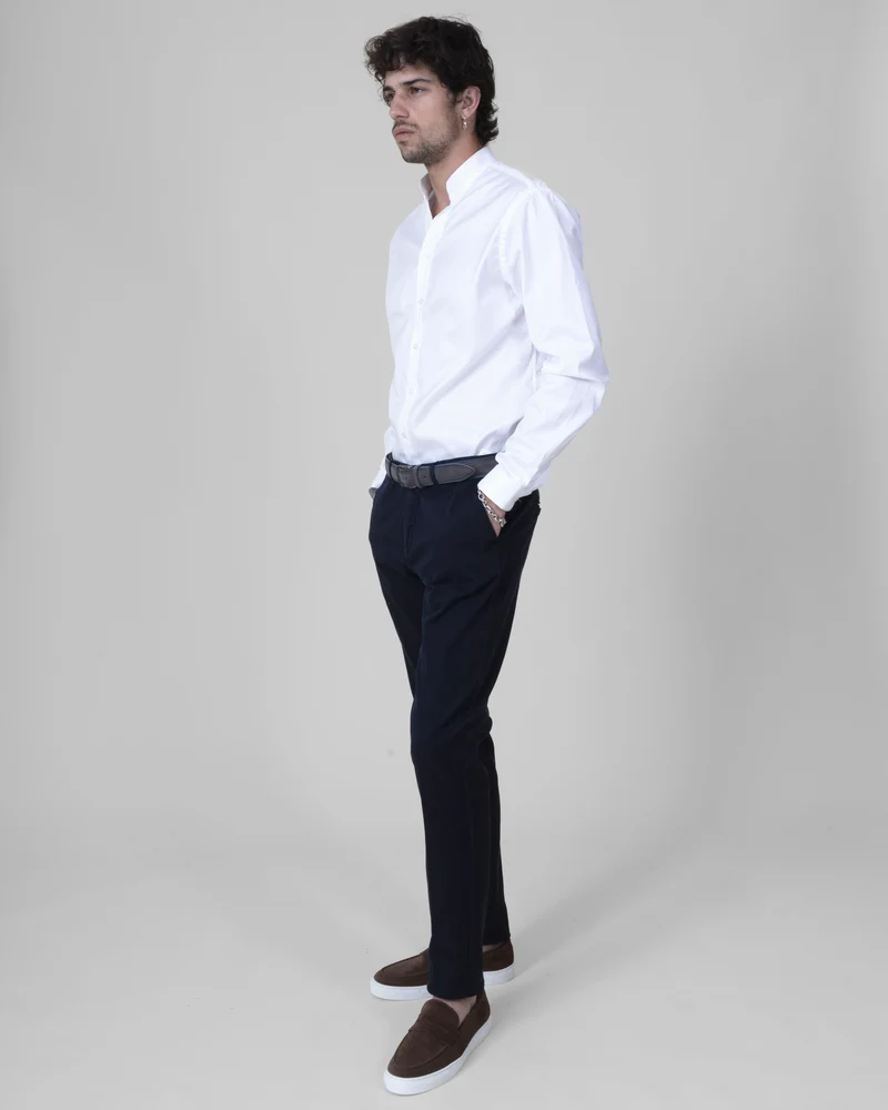 Pantalon "Giorgio" Chino Bleu Marine Coupe Slim