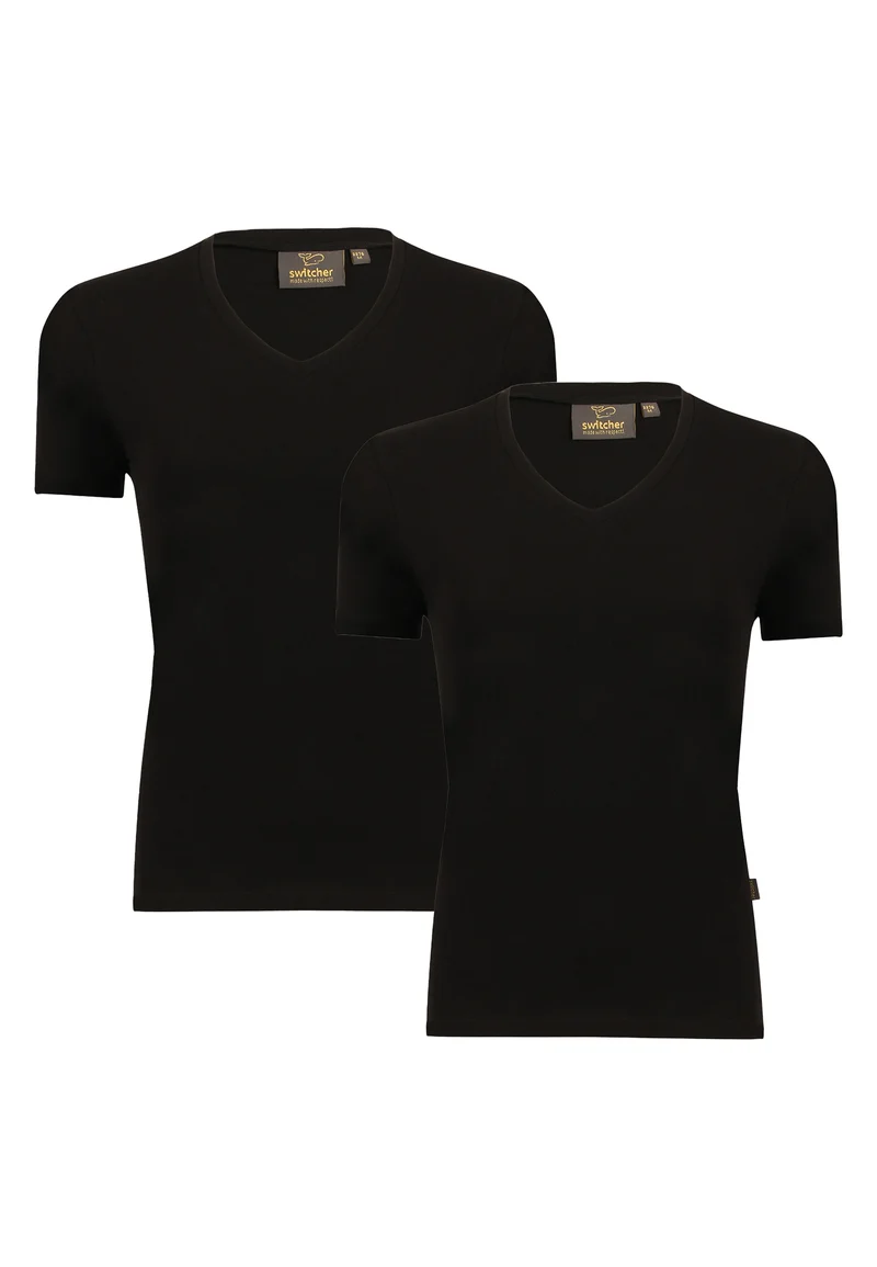 2er-Pack Stretch T-Shirt V-Neck Giorgia