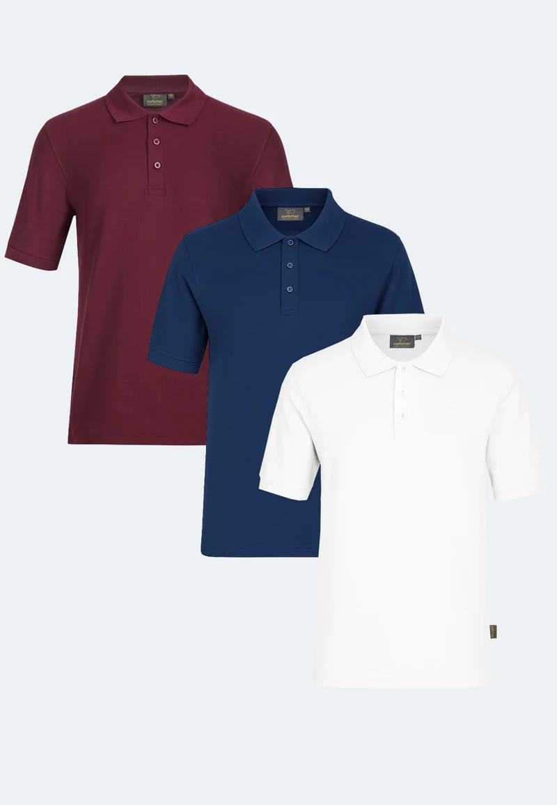 3-er-Pack Premium Piqué Bio Poloshirt John
