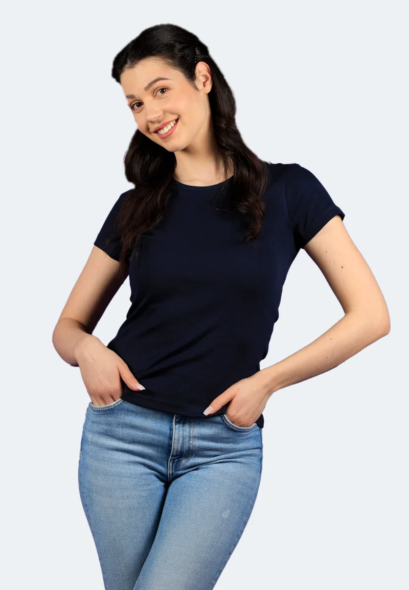 2850 Sally – Nachhaltiges Damen Rib T-Shirt mit Rundhals