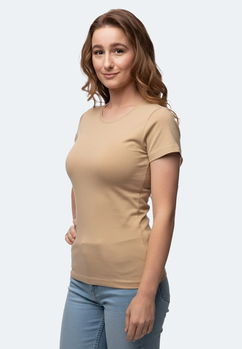 2850 Sally – Nachhaltiges Damen Rib T-Shirt mit Rundhals