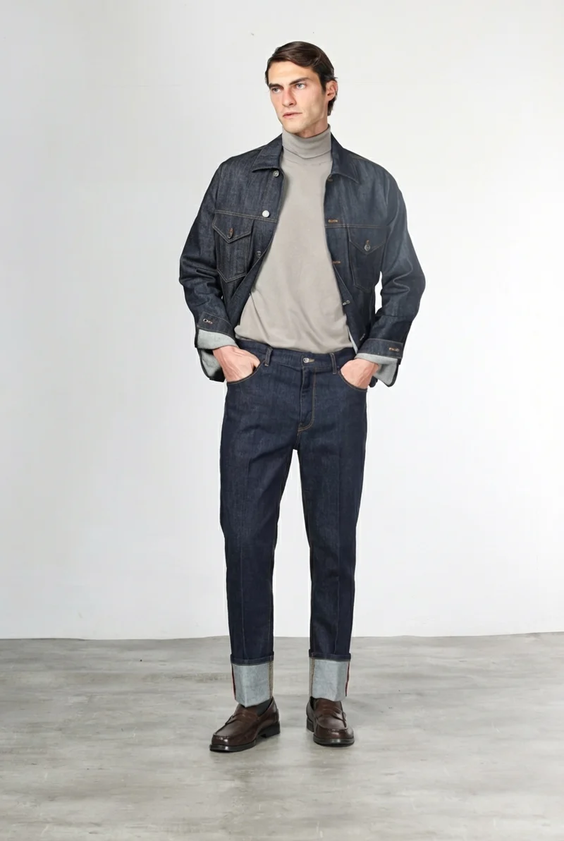 Pantalon Harris homme 5 poches en denim technique stretch carrot fit