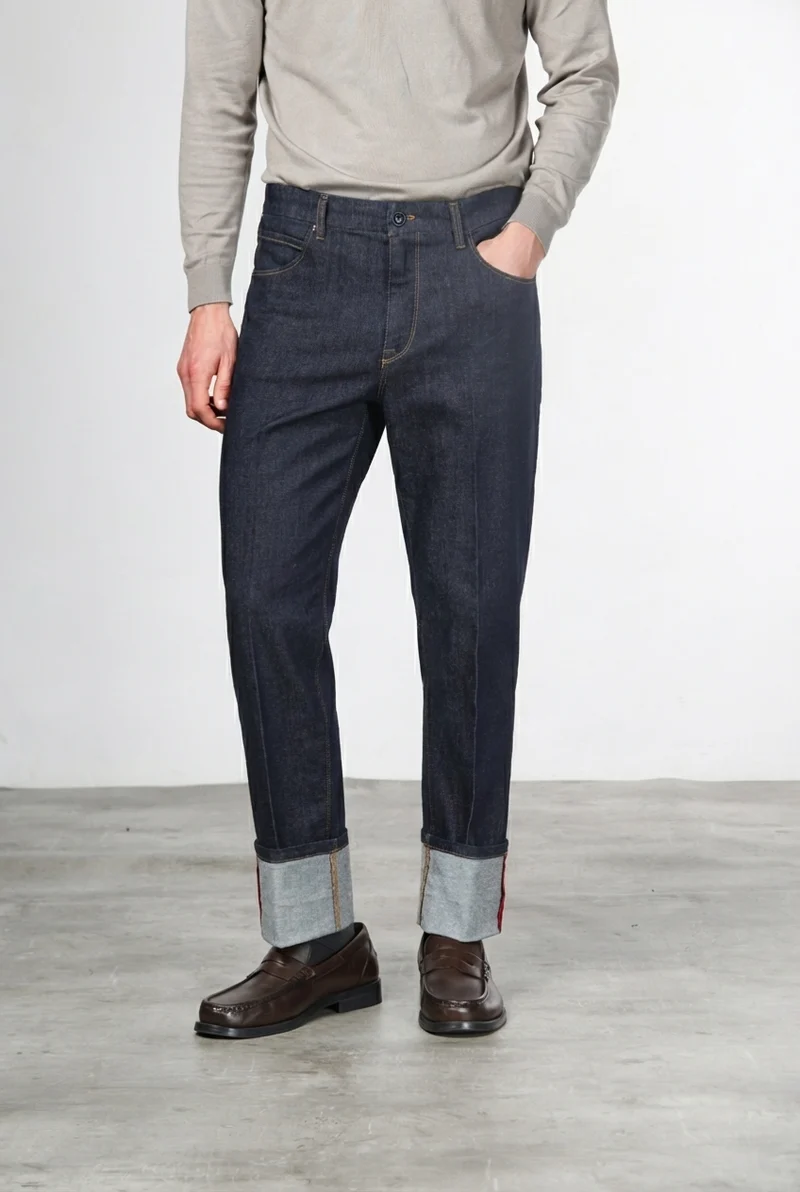 Pantalon Harris homme 5 poches en denim technique stretch carrot fit