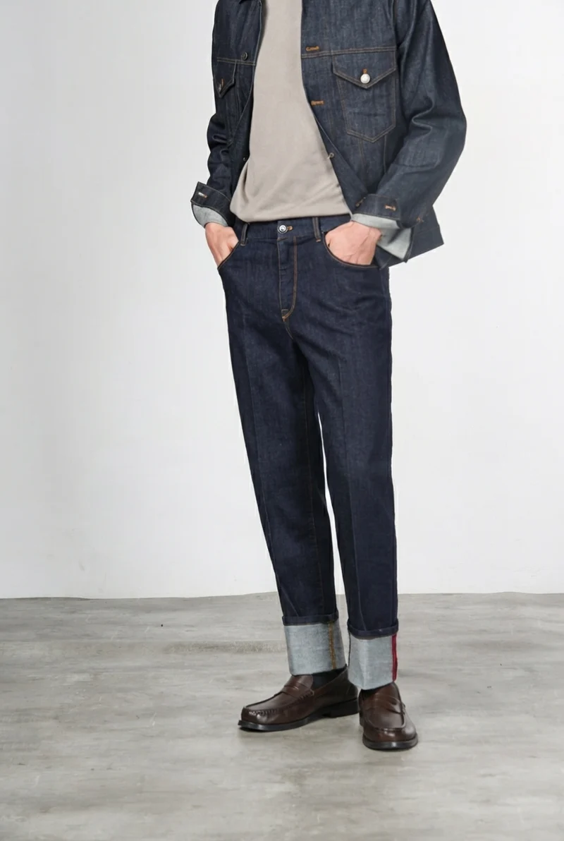 Pantalon Harris homme 5 poches en denim technique stretch carrot fit