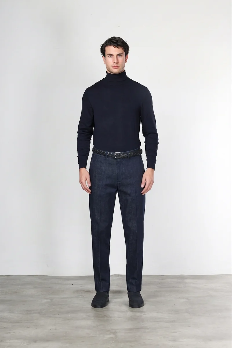 Pinces pantalon chino homme en techno denim stretch relaxed fit