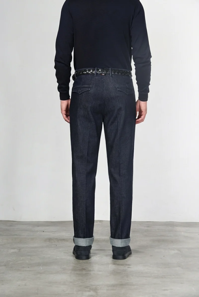 Pinces pantalon chino homme en techno denim stretch relaxed fit