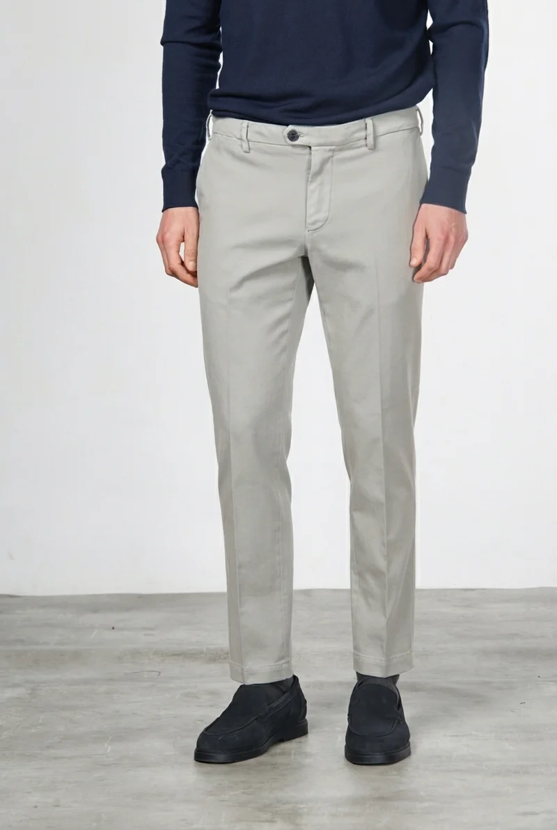 New York pantalon chino homme en twill de coton et cachemire regular fit