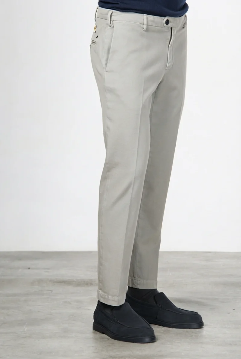 New York pantalon chino homme en twill de coton et cachemire regular fit