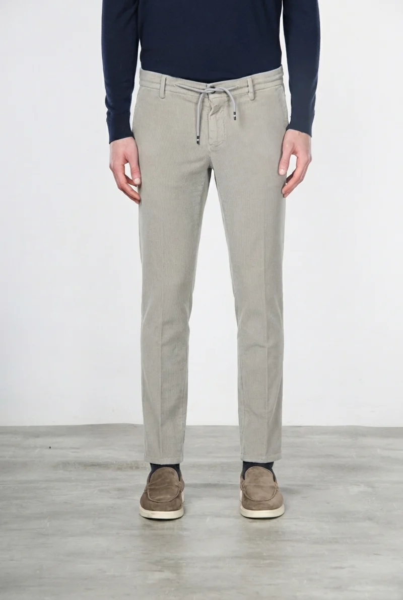 Milano Jogger pantalon chino homme en velours 500 raies extra slim fit