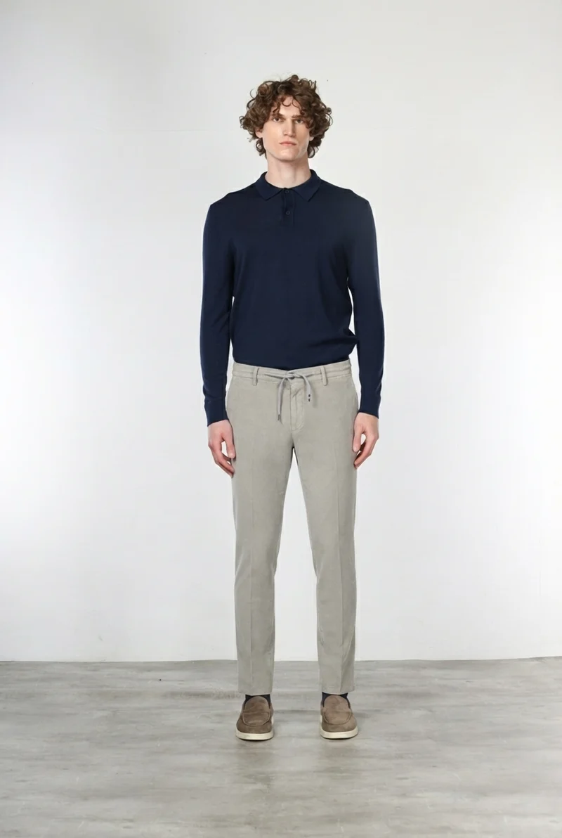 Milano Jogger pantalon chino homme en velours 500 raies extra slim fit