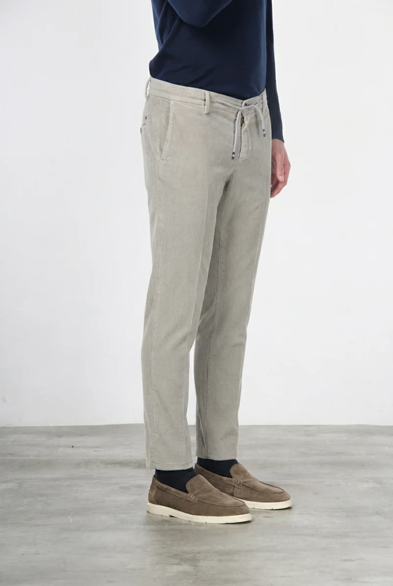 Milano Jogger pantalon chino homme en velours 500 raies extra slim fit