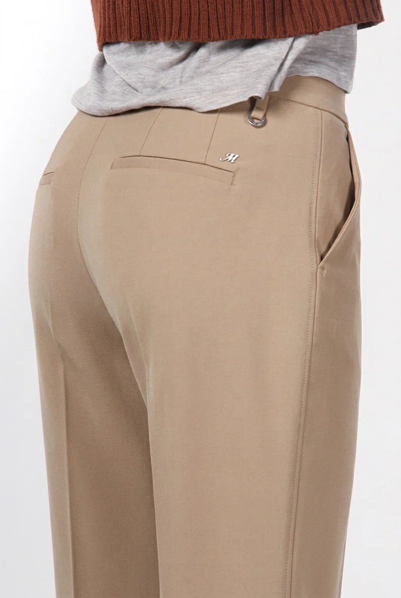 Pantalon Chino Femme New York Studio Tailored en Laine Coupe Straight