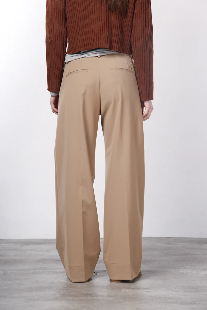 Pantalon Chino Femme New York Studio Tailored en Laine Coupe Straight