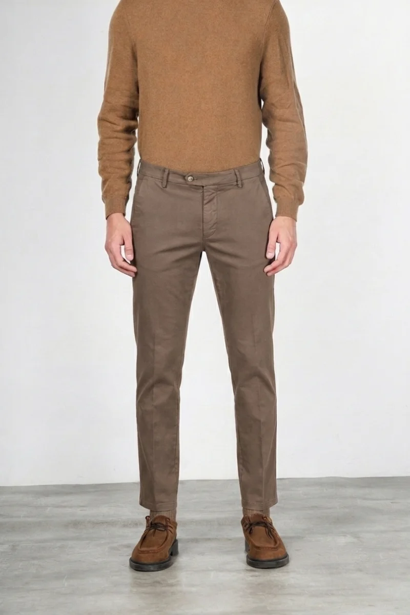 Torino Flex pantalon chino homme en satin slim fit ①