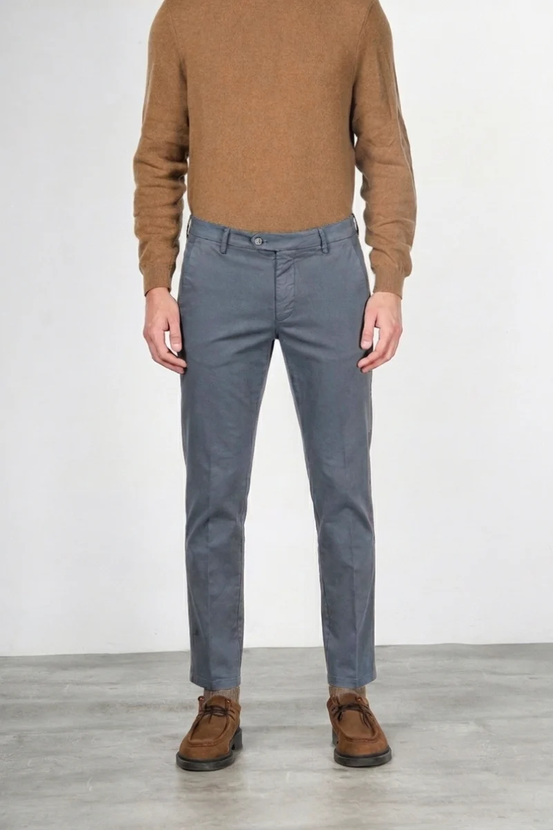Torino Flex pantalon chino homme en satin slim fit ①