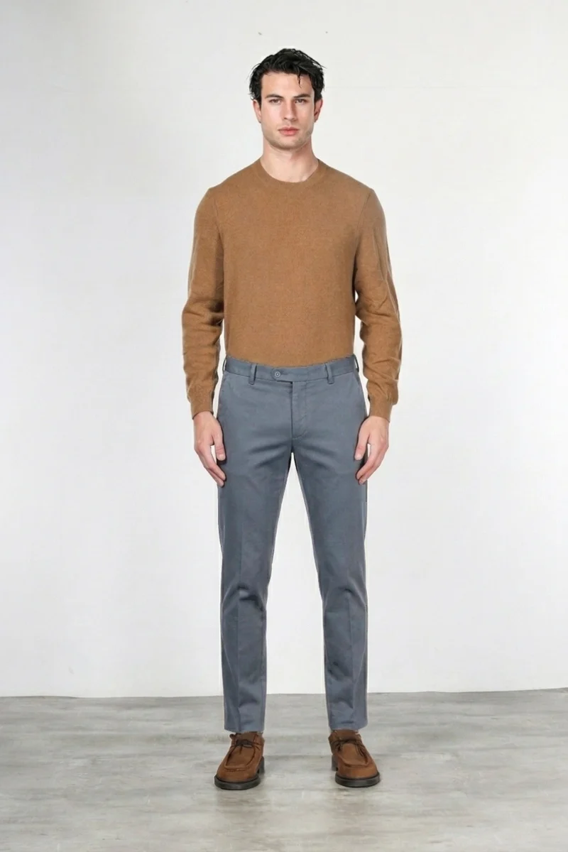 Torino Flex pantalon chino homme en satin slim fit ①